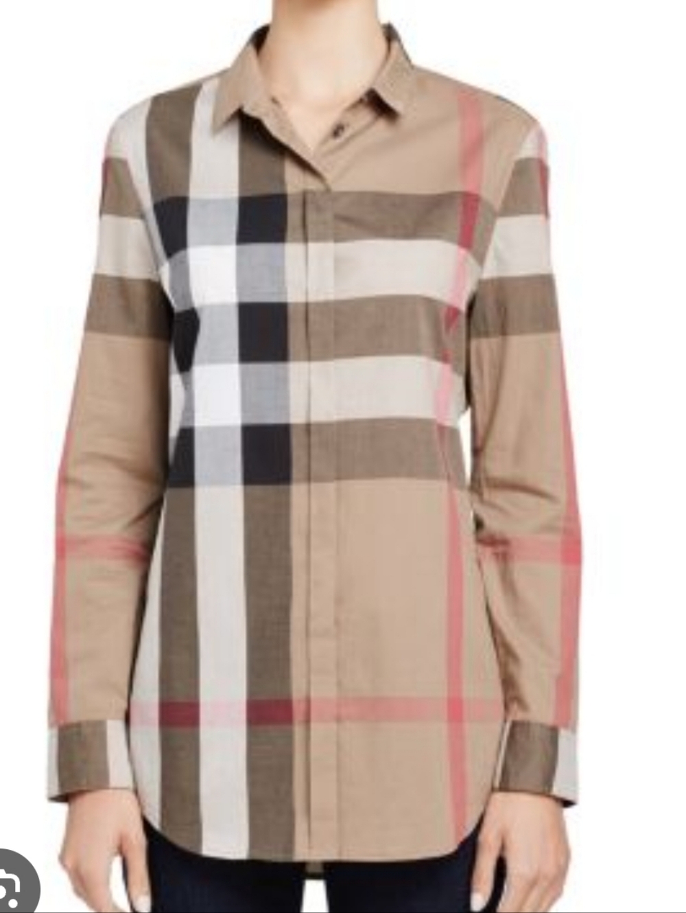 Burberry Brit Cotton Check Women's Button-Up Shirt Size Medium - Picture 2 of 13
